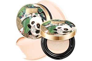 CATKIN Panda Land Cushion Foundation, Fond de Teint BB Creme, Anticernes, Anti-Terne et Anti-Rougeurs, Hydratation 24H, Sheer Finish, pour les Peaux Sensibles, avec Recharge, 15g*2