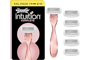 WILKINSON SWORD - Intuition Complete For Women | Skin Protect Gel with Smooth Glide | Razor Handle + 6 Razor Blades Refills