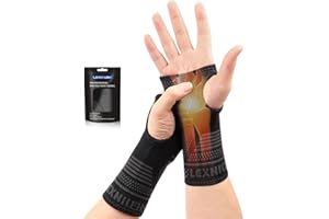 LEXNIUSH 2 Pack Wrist Supports for Arthritis, Left/Right Hand Wrist Brace for Men Women, Wrist Compression Sleeve for Tendonitis, Carpal Tunnel, RSI, Sprained, Hand Brace Supports for Sports, Gym, M