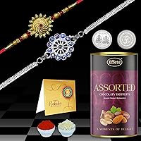 DeoDap Multicolor Unique Bracelet / Rakhi for Brother, Bhaiya, Bhabhi, Rakhi Set of 2 & Rakhi Rituals Combo, Rakhi with…