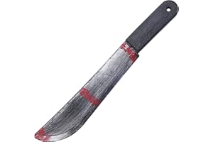 A-SZCXTOP Halloween Bloody Machete Costume Prop Accessory,Cosplay Knives Fake Realistic Bleeding Fancy Dress Plastic Slasher Knife Toys Weapons (Machete)