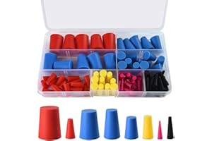 BEFUN Silikon Gummi Sortiment Set, Gummistopfen Konisch, Vollgummistopfen Stopfen, Silikonstopfen Kegellochstopfen zum Abkleben von Löchern Während der Pulverbeschichtung 110 Stück