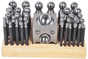 JEWELLERS TOOLS 36 imbottitori, bottoniera cubica con base in legno