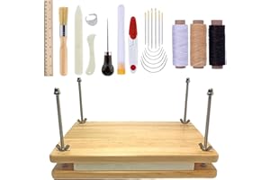 SELLINER Wooden Book Press Tools,Bookbinding Kits, 7.9”x11.6”,Book Binding Tools with Wooden Binding Press, Bone Folder,Ruler Thimble Needle Thread,Paper Awl for DIY Bookbinding Supplies Crafts