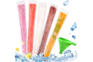 BGTLJKD 200 Piezas Bolsas para Helados, Bolsas para Helados Caseros con Embudo Verde, Sin BPA, Bolsas para Paletas de Popsicle Bolsas para Moldes de Helado para Yogur, Helados, Bricolaje