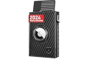 DODENSHA® MagSnap Airtag Portafoglio Uomo con protezione RFID I Portafoglio piccolo I Portafoglio intelligente piccolo per 10+ carte I Porta carte di credito I Portatessere uomo tascabile