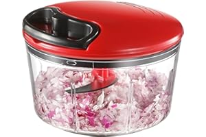 GDL Picadora Manual, Picador de Verduras Para Cocina, Cortador de Verduras Manual Con Cuchilla de Acero Inoxidable 420, Picadora de Alimentos para Ajo, Ensalada, Salsa, Frutos Secos, Carne, Fruta, 600ml