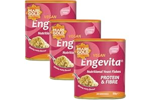 MARIGOLD HEALTH FOODS Marigold Vegan Engevita Nutritional Yeast Flakes with Protein & Fibre, 100g (Pack of 3)