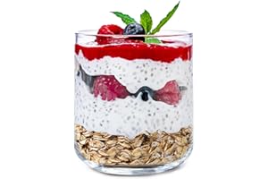 KONZEPT Dessertgläser 12-teiliges Set aus Glas, kleine Gläser für Nachtisch, perfekt für Tiramisu, Panna Cotta, Pudding, Joghurt-Müsli und Schichtdesserts