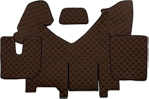 F-CORE Alfombrillas de Cobertura Total camion Compatible con IVECO STRALIS HI-Way 01.13-12.16 AUTOMAT con Nevera MARRóN