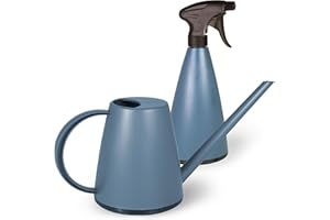 Mesto LUCKY Marine Gießkanne 1L SET inkl. MINI Marine Handzerstäuber 0,79L | Sprühflasche & Giesskanne für Zimmerpflanzen & Garten | Bewässerung & Pflanzenpflege | Verstellbare Düse | Indoor & Outdoor