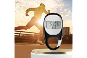 BlueEour 3D Pedometer for Walking, Portable Digital Step Counter with Carabiner Clip, Track Steps Calorie Miles Fitness Pedometer with Clear Display for Men Women Kids Walking Hiking Running Sports