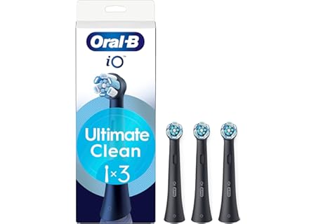 Oral-B iO Ultimate Clean tandborsthuvuden, Svart, 3 st, Original Runda Borsthuvuden, Med CrissCross- - Amazon Deal & Rabatt