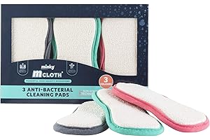 Minky Anti-Bacterial Cleaing Pad | 3 Pack | Reusable Microfibre Cloth | Minky Pad | Kitchen Cleaner | Dual Sided Sponge | Non Scratch Sponge | Cleaning Products | Cleaning Supplies | Sponges