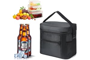 Eozighi Borsa Termica Porta Pranzo 10L, Borsa Termica Piccola, Borsa Frigo Borsa Frigo Piccole Pieghevole per Picnic, Campeggio, Black