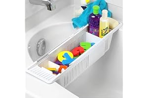 SA PRODUCTS Toy Organizer and Storage – Ultimate Bathroom Storage – Heavy Duty Bathtub Tray – Extra Grip Handles