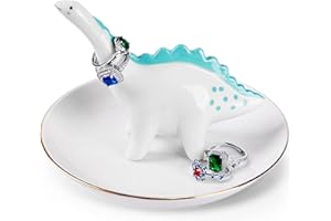 Aspegiffu Dinosaur Gifts for Women, Dinosaur Ring Trinket Dish Jewellery Holder, Unique Gifts for Women Ring Stand Jewelry Organiser, Christmas Birthday Gifts for Adult Her Girls