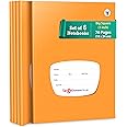 WOODSNIPE Soft Brown Cover Maths Square Ruled Notebooks | Square 1 Inch | 76 Pages A5 Size |18 Cm X 24 Cm Approx |Pack Of 6 Books | Gsm 58