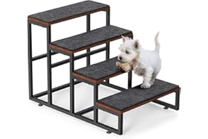 CADUKE Dog Stairs for Small Dogs, 4-Step Dog Steps for Sofa & Bed, Non-Slip Pet Stairs, Easy Climb Pet Steps for Small Medium Dogs and Cats, 40 * 60 * 43cm