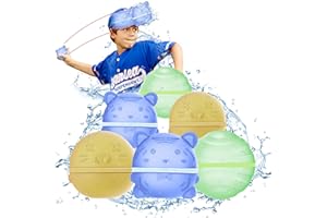 Darryy Wiederverwendbare Wasserbomben Selbstschließend, 6 Stück Wasserbomben Selbstschließend Wiederverwendbar, Weiche Silikon-Wasserspritzkugeln für Sommerfeste, Wasserspiele, Spiele im Freien