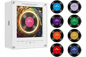 Magnetisk kylskåp musikspelare NFC vinyl magnet set 9 skivor LED-ljudram