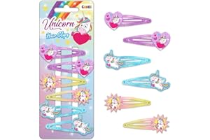 CRAZE Unicorn Clips 6 Haarspangen Set Haarschmuck Mädchenschmuck mit süßen Einhorn Motiven