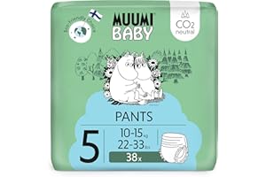 DELIPAP Pañales de entrenamiento ecológicos Muumi Baby, talla 5, 10-15 KG, 40 pañales braguita premium | suaves y agradables para la piel, sin productos químicos innecesarios |