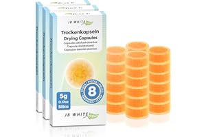 JB White 24 cápsulas desecantes para audífonos y sistemas auditivos, pastillas deshumidificadoras para el cuidado de aparatos auditivos, cápsulas de secado (20% más de contenido, 5 g)