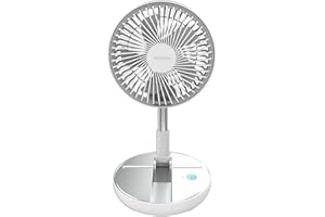 Cecotec Ventilador Portátil Plegable EnergySilence 800 FoldAir Portable. Batería 7200mAh, Diseño Extensible y Ajustable, 5 Aspas Aerodinámicas, 8 Pulgadas, 3 Velocidades, Fácil Control