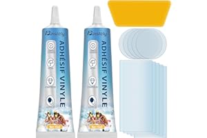 Paistely Adhésif Vinyle, Kit Réparation Piscine, Kits Entretien Spa, Kit Réparation Spa Gonflable, Étanche et Transparent, pour Matelas Pneumatiques, Matériaux en EVA, Structures Gonflables