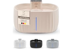 PRETTYPAW Pretty Paw Fontaine à Eau sans Fil pour Chats avec Détecteur de Mouvement - Batterie de Longue Durée, Capacité de 3L, Filtre Intégré et Facilité de Nettoyage - Aqua Sense