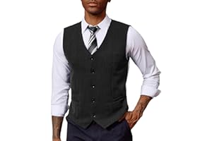 PJ PAUL JONES Chaleco de traje para hombre con hueso de arco, chaleco de negocios, corte regular, cuello en V, chaleco de traje sin mangas