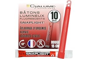Cyalume 9R-3N8P-F55Q - Barras de luz rojo SnapLight Luces químicas 15 cm, 6 Inch Lightstick super brillante con duración de 12 horas (Caja de 10)