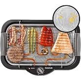 Taurus - Maxim's 2400W Electric Barbecue | Surface 41x24cm | Adjustable Thermostat | Anti-Smoke Water Tray | Indoor and Outdo
