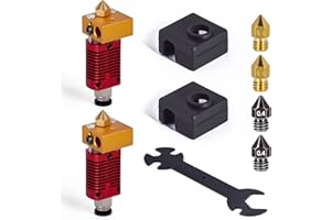 FBBULES 2 pcs Kit d'Extrudeuse Hotend pour Imprimante 3D, avec Buses MK8, Clé, Étui en Silicone, pour CR10 CR10S Ender2 Ender3 Ender3S Ender5