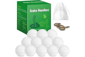 MIXRUG 12 Packs Powerful Snake Repellent for Yard, Natural Repellent Balls for Snake Outdoor Camping Fishing, Snake Away Repellent to Keep Snakes Rats Away from Yard, Garden, Lawn, Garage, Human & Pet Safe