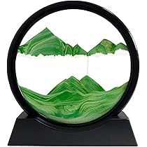 AOLIFLY Peinture De Sable Qui Coule, Flow Peinture En Verre Rond Sablier 3D,Art Paysage Décoration Cadeau Pour La Maison Bureau