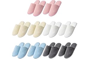 GAOUTO 10 par gästtofflor hotelltofflor: Universalstorlek 40–44 frottétofflor, tofflor med stängda, tvättbara halkfria, korallfleece, tår för spa, fest, gäster, hotell
