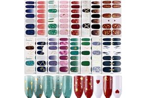 FLOFIA 16 Hojas Pegatinas Uñas Decorativas Nail Stickers Full Cover Etiqueta Adhesiva Uñas Cubierta Completa Luna Estrellas Calcomanías Etiqueta Engomada Uñas Autoadhesivas para Arte de Uñas DIY