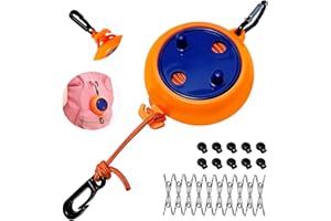 ‎MELODYING MELODYING Wäscheleine Ausziehbar, 8M Wäscheleine Camping Tragbare Reise Urlaub Outdoor Wäscheschnur für Garten, Reise, Badezimmer, Waschküche