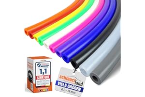 SCHLAUCHLAND 1m Unterdruckschlauch Silikon ID-Ø 4mm blau 200°C | METERWARE AUSWAHL | Silikonschlauch Universal Vakuum-Schlauch Luft Wasser Silikon Gummi Aquarium Lebensmittel-tauglich echt flexibel