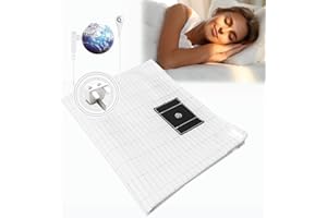 RIQINXIN Grounding Bed Sheet Grounding Mat Earthing UK 10% Silver Fiber & 90% Organic Cotton, Natural Wellness and Healthy Earth Energy Mat (100×200cm) White