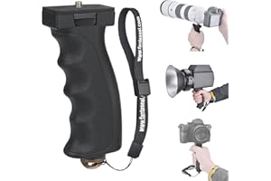 FANTASEAL Universaler Ergonomischer Spiegelreflexkamera DSLR Kamera Camcorder Handgriff Videokamera Stabilisator Tragbarer Handheld Selfie Stick Teleobjektiv Videoleuchte Griff für Fotograf YouTube Tiktok Vlog