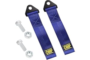 2 Pezzi Cinghia di Traino Rosso, Exsbtay® Gancio Traino in Tessuto, Corda per Rimorchio in Nylon, per Paraurti Anteriore e Posteriore, Fune di Traino Universale Racing (Blu)