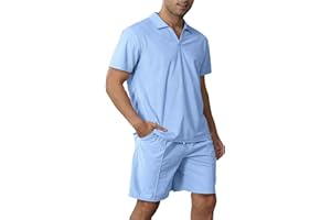 Halfword Zestawy dresów męskich joggingowych polo z krótkim rękawem zestawy na co dzień plaża wakacje dres do biegania sport