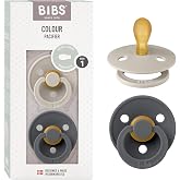 Bibs Colour Pacifier 2 Pack BPA-Free Pacifier Symmetrical Shape Teat Made | Natural Rubber Latex | Size 1 | BPA Free | Made i