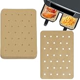 Air Fryer Baking Paper - Set of 120 Sheets Non-Stick Perforated Sulphurized Paper for Air Fryer, Compatible with Ninja Foodi