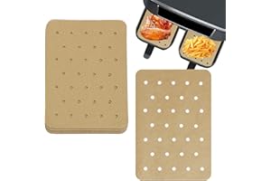 ANRBB Papier Cuisson Air Fryer - Lot de 120 Feuilles de Papier Sulfurisé Perforé Antiadhésif pour Friteuse à Air, Compatible Friteuse à Air Double Ninja Foodi Doublures pour Friteuse à Air