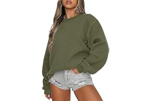 wuitopue Sweatshirt Damen Langarm Rundhals Pullover ÜBergrößen Elegant Blusentops Casual Locker Pullover Langarm Pullis Langarmshirt Sportshirt Sweatshirt Winter Pullover Einfarbige