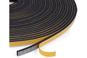 Flintronic Cinta Selladora Espuma, 10M Burletes Puertas Tira de Sellado, 6mmx3mm, Espuma Burlete Adhesivo de Alta Densidad, para Anti Frío, Aislante, Ruido y Colisión(Negro)